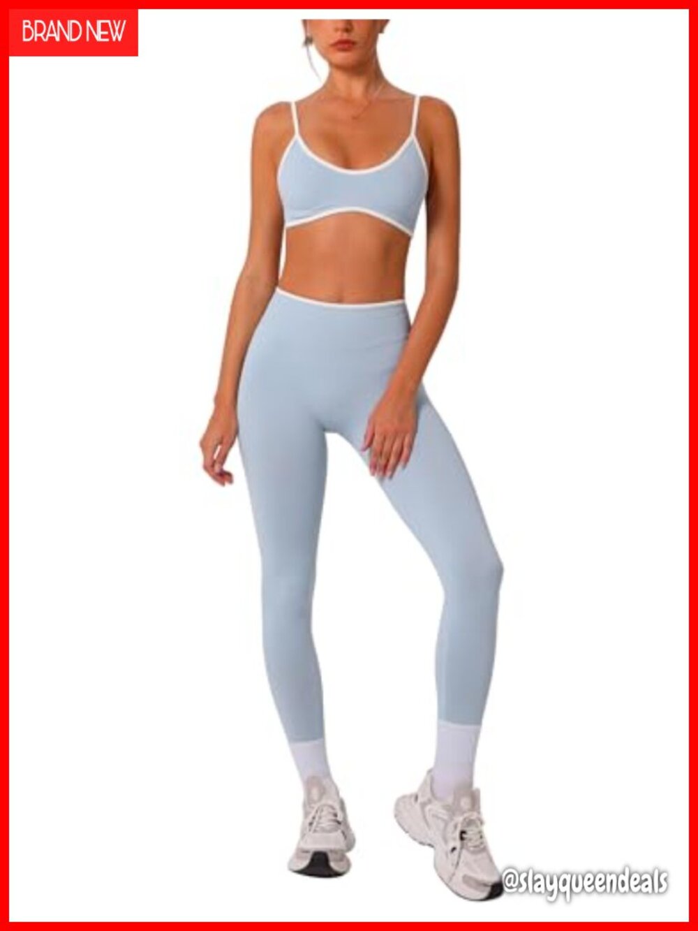 Women's 2 Piece Seamless Workout Set Strappy Sports Bra Scrunch Leggings Gym